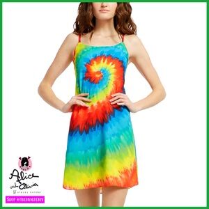 Alice + Olivia Emmie Rainbow Tie Dye Mini Dress